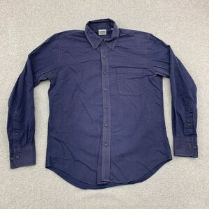 United Stock Dry Goods Button Shirt Mens Medium Dotted Blue Long Sleeve Cotton